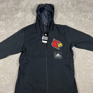 Adidas Mens Medium Black Long Sleeve Full‎ Zip NCAA Basketball Club Hoodie NWT